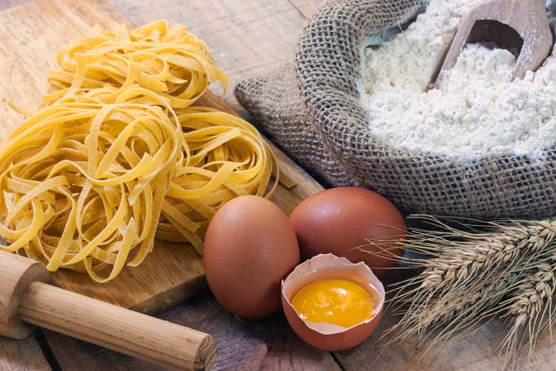 Ingredientes para elaborar los tagliatelle