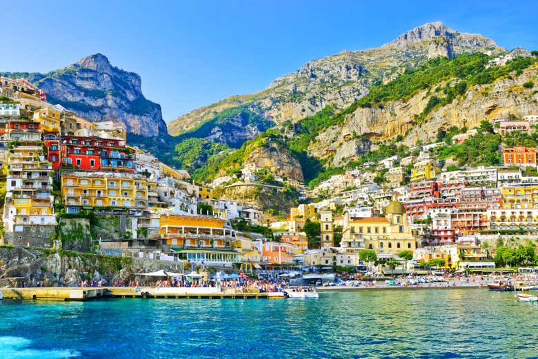 Vistas de Positano desde el barco